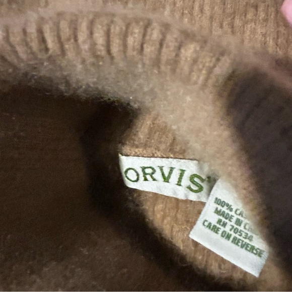 Orvis Girl’s Cashmere Tan Turtleneck Sweater - Large - Picture 3 of 9